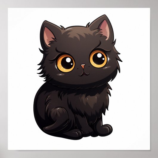 Cartoon Cat Illustration Poster (Vorne)