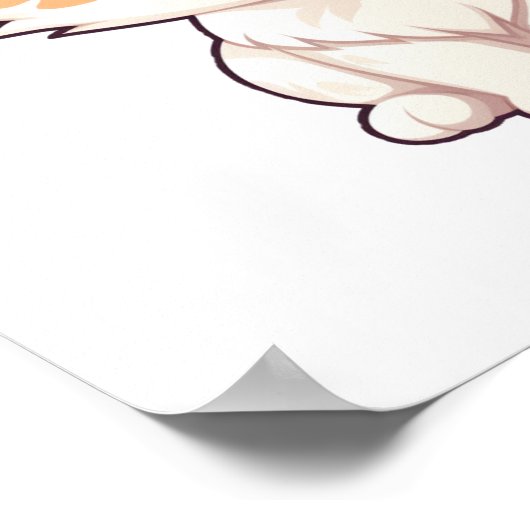 Cartoon Cat Illustration Poster (Ecke)