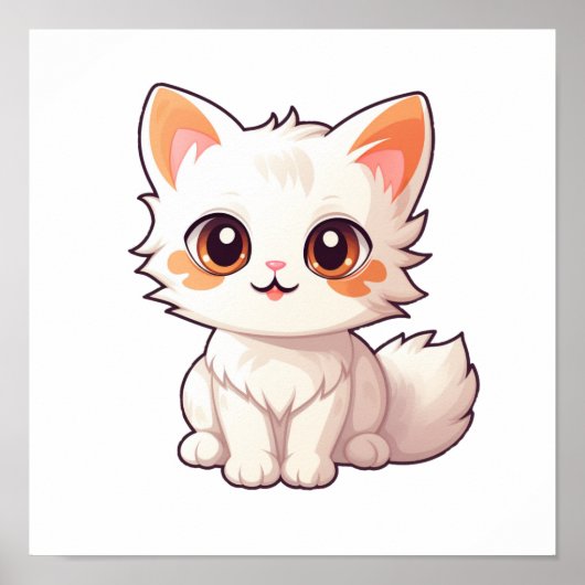 Cartoon Cat Illustration Poster (Vorne)
