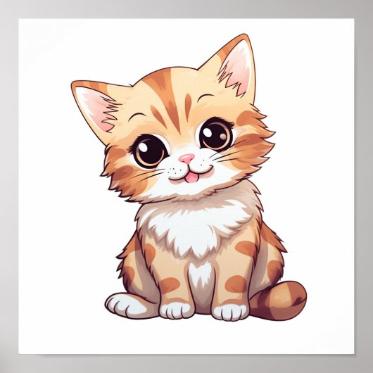 Cartoon Cat Illustration Poster (Vorne)