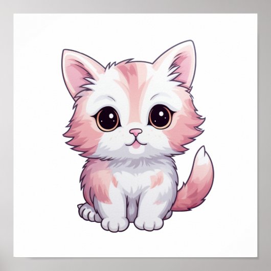 Cartoon Cat Illustration Poster (Vorne)