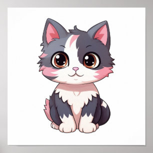 Cartoon Cat Illustration Poster
