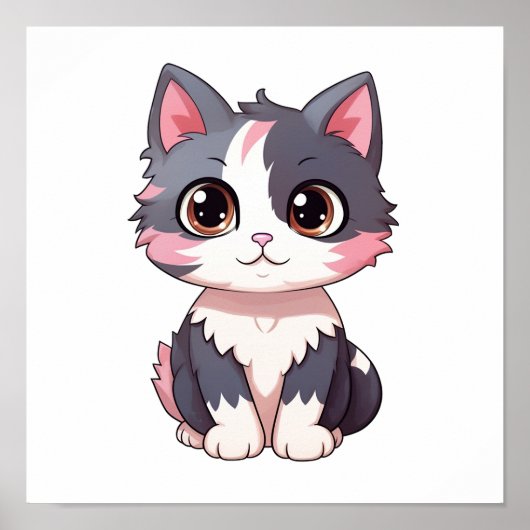 Cartoon Cat Illustration Poster (Vorne)