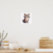 Cartoon Cat Illustration Poster (Küche)