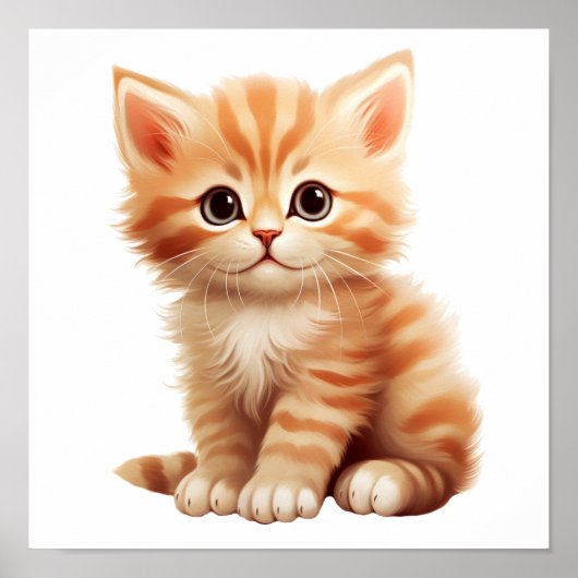 Cartoon Cat Illustration Poster (Vorne)