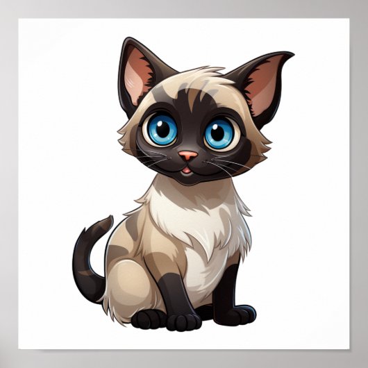 Cartoon Cat Illustration Poster (Vorne)