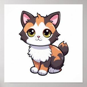Cartoon Cat Illustration Poster