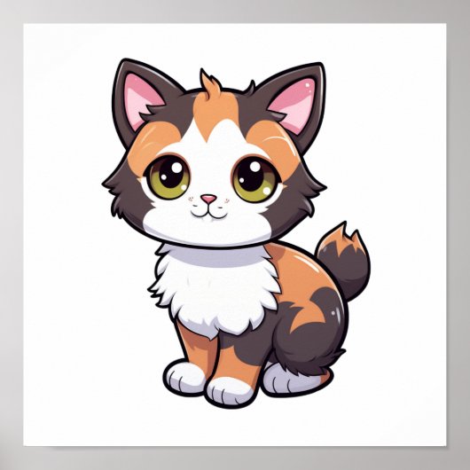 Cartoon Cat Illustration Poster (Vorne)