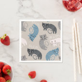 Cartoon Cat Illustration Serviette (Beispiel)