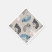 Cartoon Cat Illustration Serviette (Ecke)