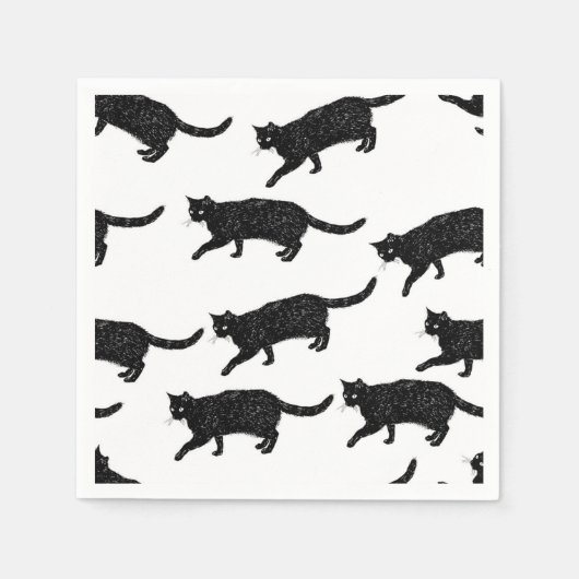 Cartoon Cat Illustration Serviette (Vorderseite)