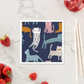 Cartoon Cat Illustration Serviette (Beispiel)