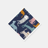 Cartoon Cat Illustration Serviette (Ecke)