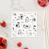 Cartoon Cat Illustration Serviette (Beispiel)