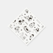 Cartoon Cat Illustration Serviette (Ecke)