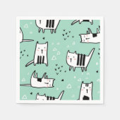 Cartoon Cat Illustration Serviette (Vorderseite)