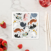 Cartoon Cat Illustration Serviette (Beispiel)