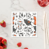 Cartoon Cat Illustration Serviette (Beispiel)