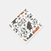 Cartoon Cat Illustration Serviette (Ecke)
