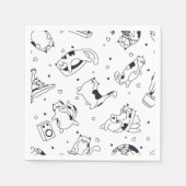 Cartoon Cat Illustration Serviette (Vorderseite)