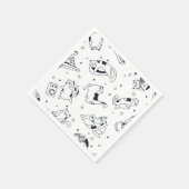 Cartoon Cat Illustration Serviette (Ecke)