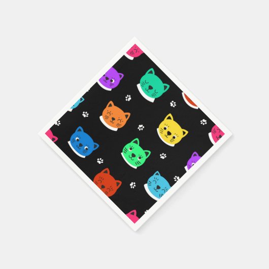 Cartoon Cat Illustration Serviette (Ecke)