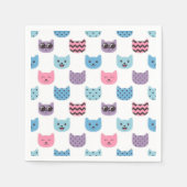Cartoon Cat Illustration Serviette (Vorderseite)