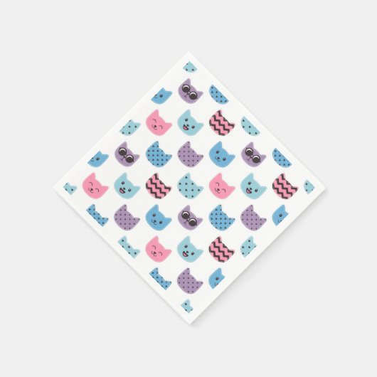 Cartoon Cat Illustration Serviette (Ecke)