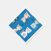 Cartoon Cat Illustration Serviette (Ecke)