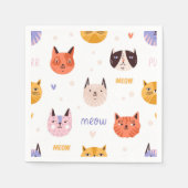 Cartoon Cat Illustration Serviette (Vorderseite)