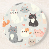 Cartoon Cat Lover Untersetzer - Fun Table Decor (Vorne)