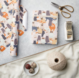 Cartoon Cat Pet Muster Geschenk Geschenkpapier