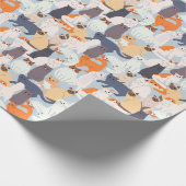Cartoon Cat Pet Muster Geschenk Geschenkpapier (Ecke)