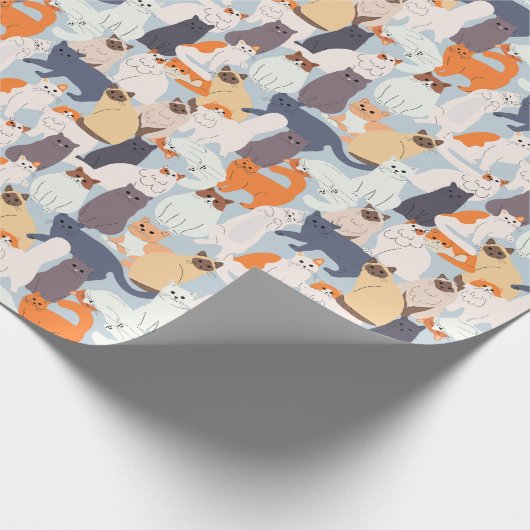 Cartoon Cat Pet Muster Geschenk Geschenkpapier (Ecke)