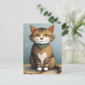 Cartoon Cat Postkarte (Stehend Vorderseite)