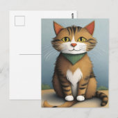 Cartoon Cat Postkarte (Vorne/Hinten)