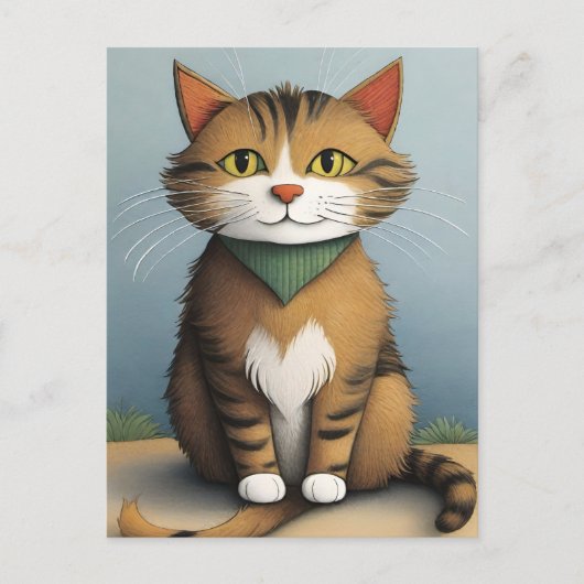 Cartoon Cat Postkarte (Vorderseite)