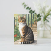 Cartoon Cat Postkarte (Stehend Vorderseite)