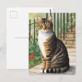 Cartoon Cat Postkarte (Vorne/Hinten)