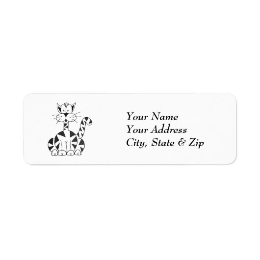 Cartoon Cat Return Address Labels (Vorne)