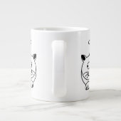 Cartoon Cat Sitzen mit Neugier Jumbo-Tasse (Rückseite)