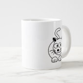 Cartoon Cat Sitzen mit Neugier Jumbo-Tasse (Vorderseite Rechts)