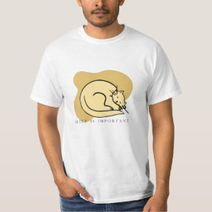 Cartoon Cat Sleeping T-Shirt - Entspannende ästhet