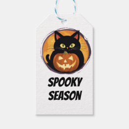 Cartoon Cat Spooky Jahreszeit Halloween glückliche Geschenkanhänger