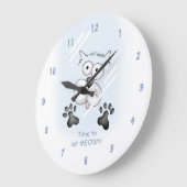 Cartoon cat "Time to let MEOWt!" clock. Große Wanduhr (Winkel)