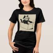 Cartoon Cat Tri-Blend Shirt (Vorderseite)