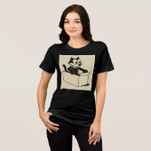 Cartoon Cat Tri-Blend Shirt (Vorderseite voll)