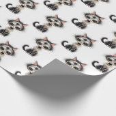 Cartoon Cat with Pearl Necklace Geschenkpapier (Ecke)