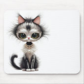 Cartoon Cat with Pearl Necklace Mousepad (Vorne)