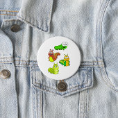 Cartoon Caterpillar Characters Adorable Insects Button